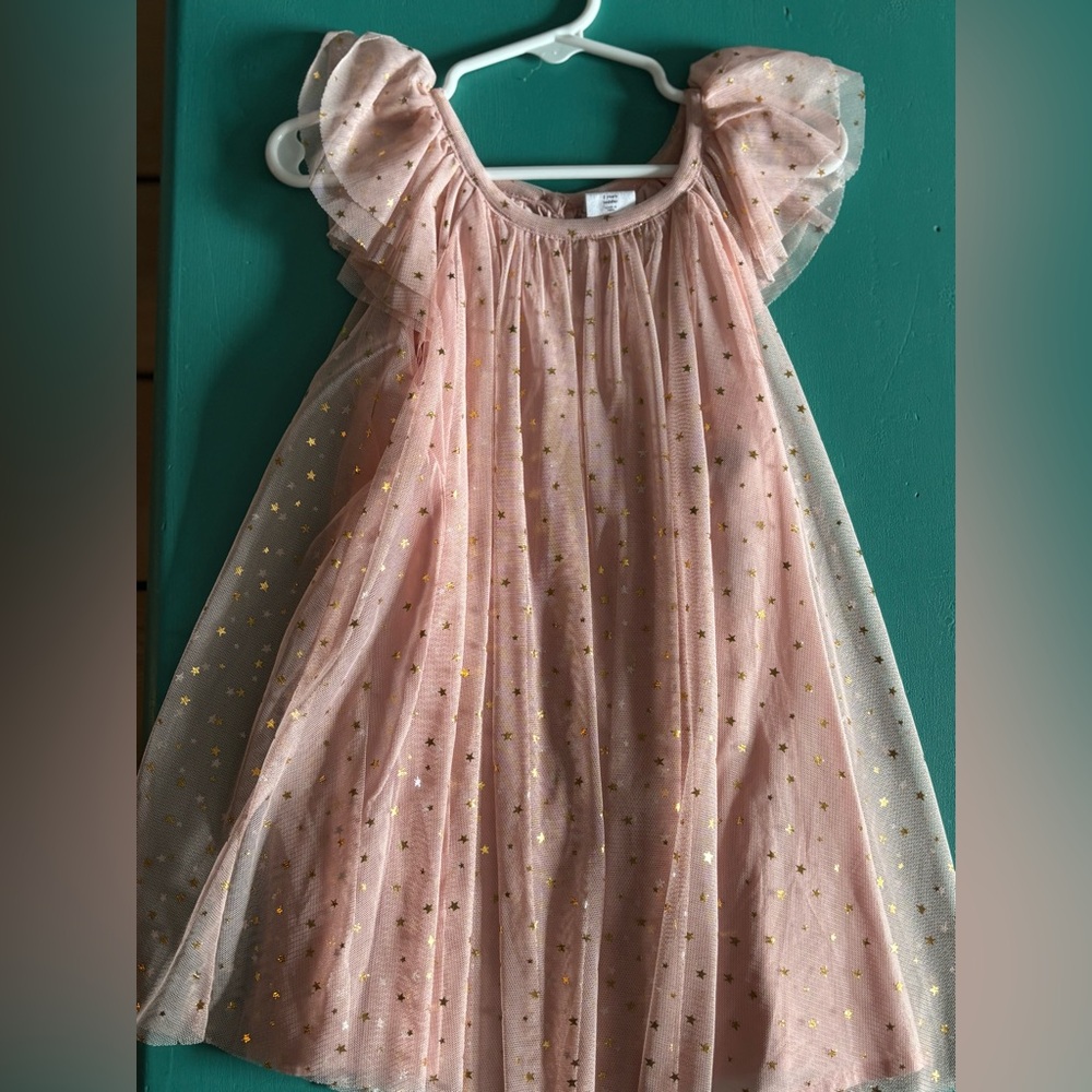 GAP Pink Dress with Gold Stars